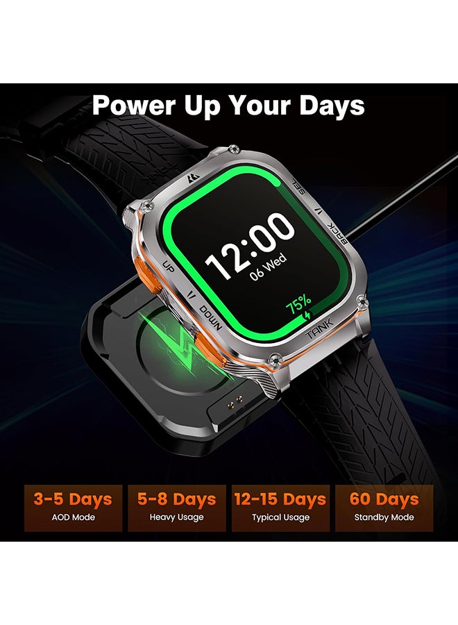 KOSPET - Tank M3 Ultra Smartwatch (Black) - 1.96" Amoled Display, GPS, Bluetooth Calling, 10 Day Battery Life, 5ATM Water resistant, 130+ Sports Modes, Heart Rate Monitoring, Sleep Tracking, Rugged Black - Image 1