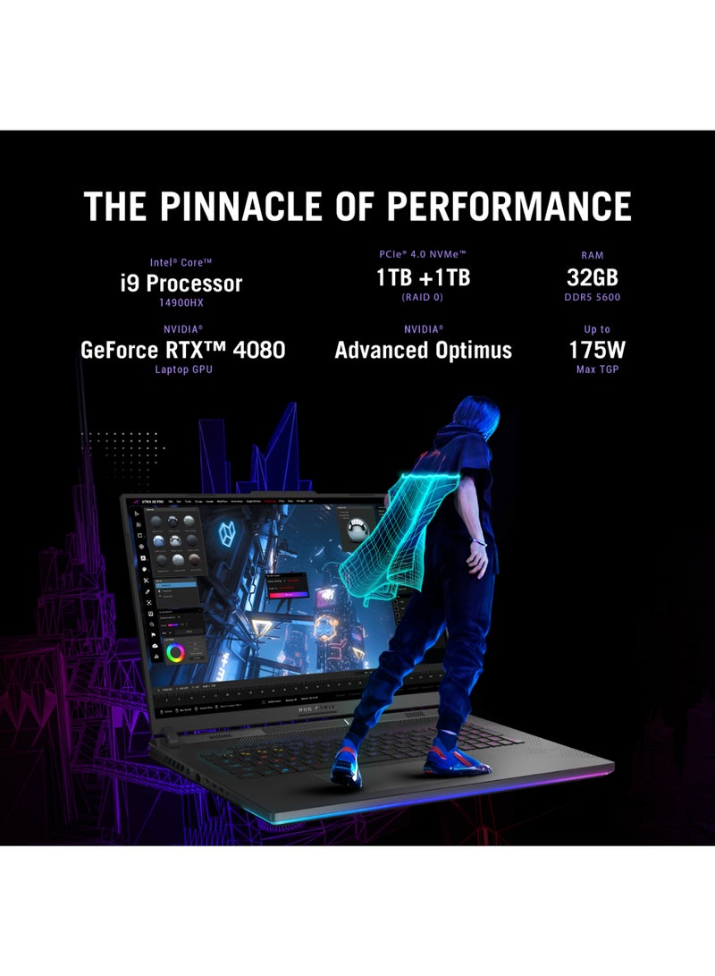 ASUS - Strix SCAR 18 Gaming (Upgraded Version) Laptop With 18-Inch Display, Core i9-14900HX Processor/64GB RAM/4TB SSD/16GB Nvidia Geforce 4090 Graphics Card/Windows 11 Home English/Arabic Black - Image 1