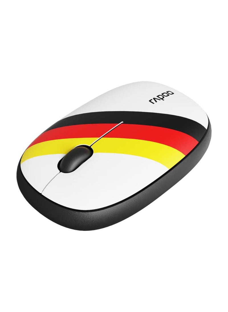 رابو M650 Wireless Mouse 2022 Flag Version | Multi Mode Mouse (BT 3.0, BT 5.0 & 2.4GHz) 1300 DPI Silent Click Mouse, Slim Design | Flag Mouse For Laptop, PC, Tablets, & Mac White/Yellow/Black - Image 3