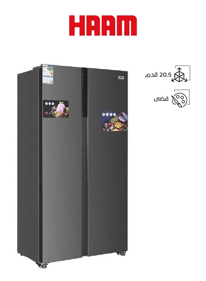 HAAM Side By Side Refrigerator 20.5 Feet HM940SSD-O23INV Silver  - Image 1
