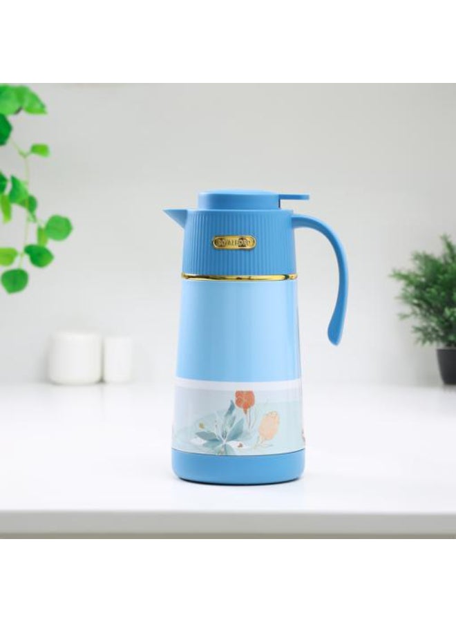 رويال فورد Royalford 1600 ml (54.0 oz) Eden Vacuum Flask- RF12585/ with Pink Glass Inner and PP Outer Body/ Keeps Your Drinks Hot or Cold, Asbestos-Free and Hygienic/ Leak-Proof and Portable Design/ Suitable for Indoor and Outdoor Use/ Blue pink  - Image 4
