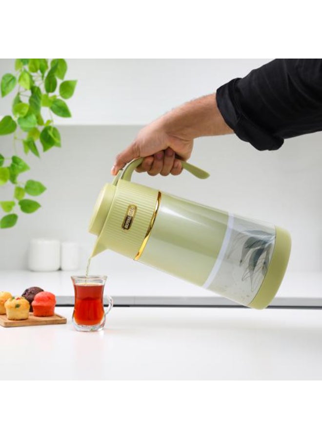 Royalford Royalford 1900 ml (64 oz) Eden Vacuum Flask- RF12586/ with Pink Glass Inner and PP Outer Body/ Keeps Your Drinks Hot or Cold, Asbestos-Free and Hygienic/ Leak-Proof and Portable Design/ Suitable for Indoor and Outdoor Use/ Green Pink  - Image 3