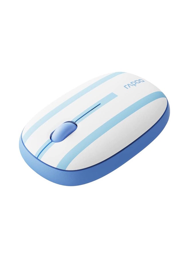 Rapoo M650 Wireless Mouse Flag Version | Multi Mode Mouse (BT 3.0, BT 5.0 & 2.4GHz) 1300 DPI Silent Click Mouse, Slim Design |Flag Mouse For Laptop, PC, Tablets, & Mac White/Blue - Image 3