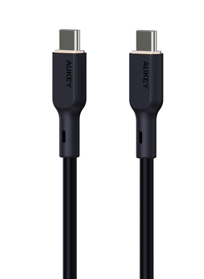1.8m 140W Silicone USB C to USB C Cable Black