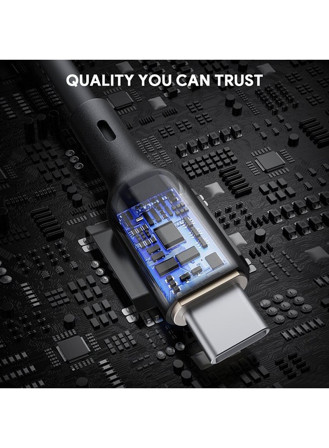 1.8m 140W Silicone USB C to USB C Cable Black