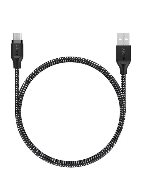Braided Nylon USB 2.0 to Micro USB Cable (1.2m / 3.95ft) Black