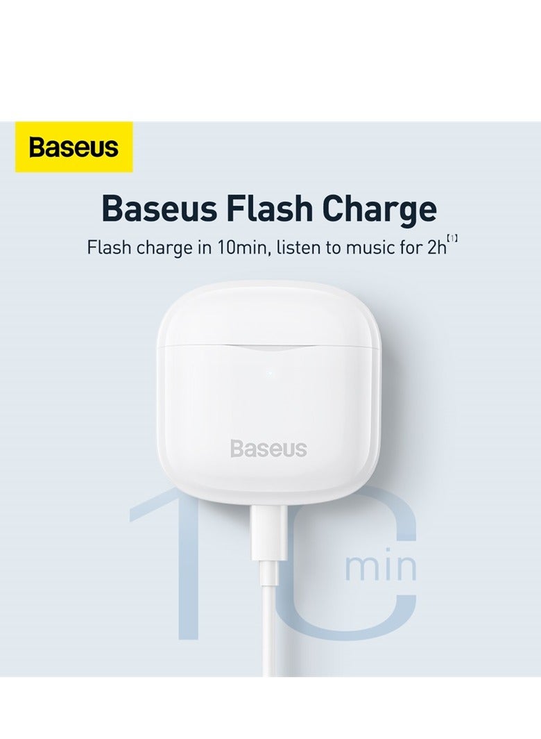 Baseus - Bowie E3 TWS Wireless Earphone Bluetooth V5.0 Headphone Headset True Wireless Earbuds With Charging Case Support APP Positioning White - Image 1