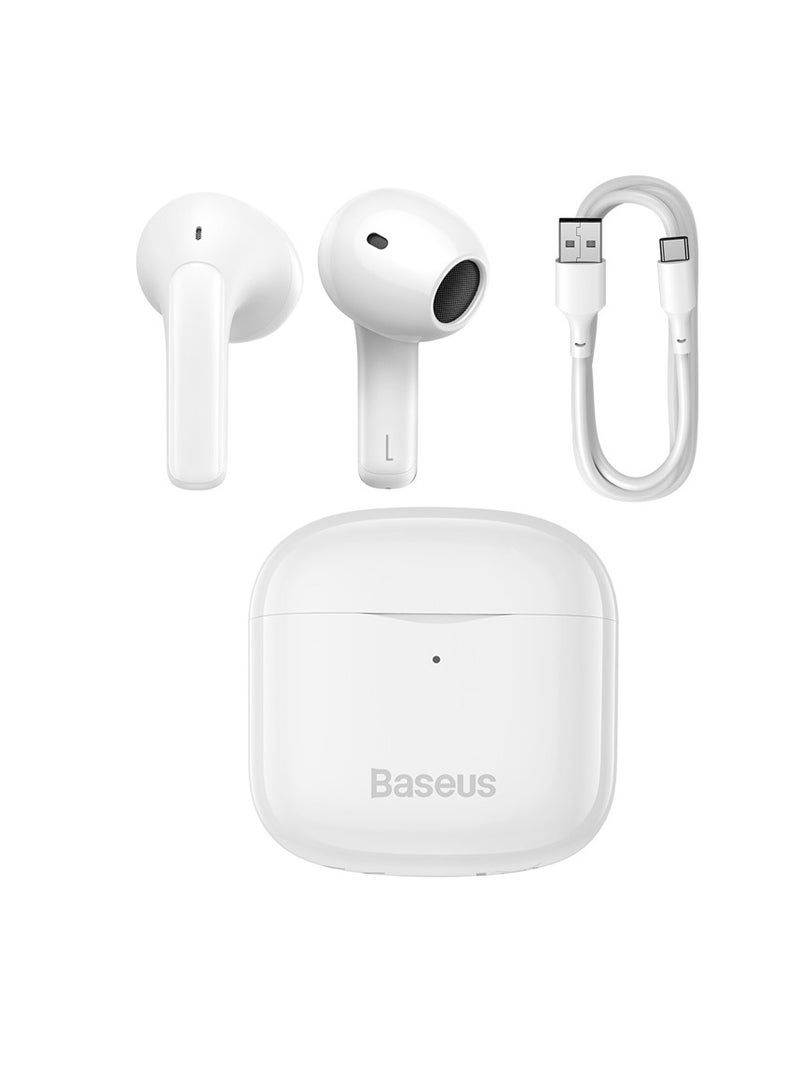Baseus - Bowie E3 TWS Wireless Earphone Bluetooth V5.0 Headphone Headset True Wireless Earbuds With Charging Case Support APP Positioning White - Image 1