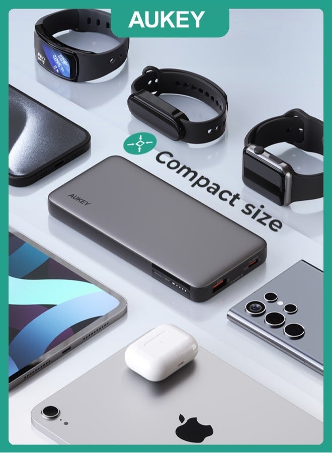 Aukey Portable Power Bank With 30W PD1A+1C Grey - Image 3