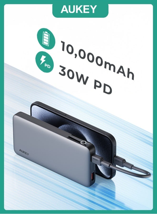 Aukey Portable Power Bank With 30W PD1A+1C Grey - Image 1