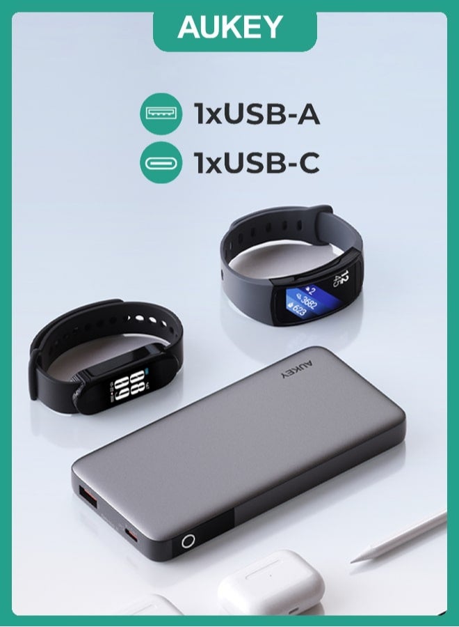 Aukey Portable Power Bank With 30W PD1A+1C Grey - Image 2