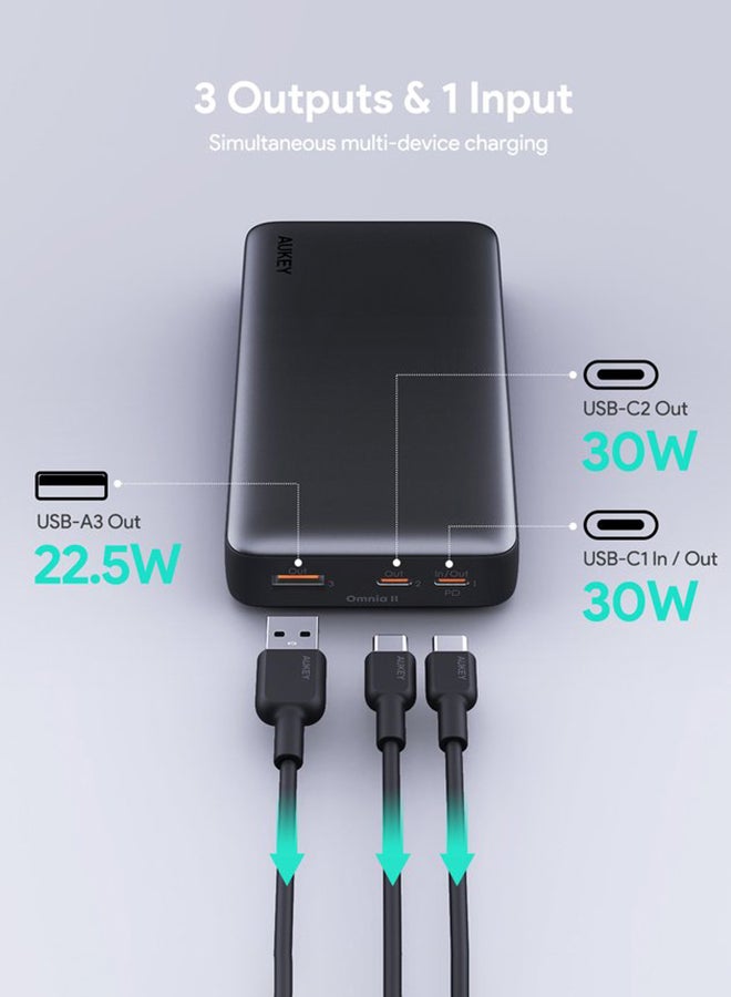 20000 mAh Portable Power Bank with 30W PD Grey