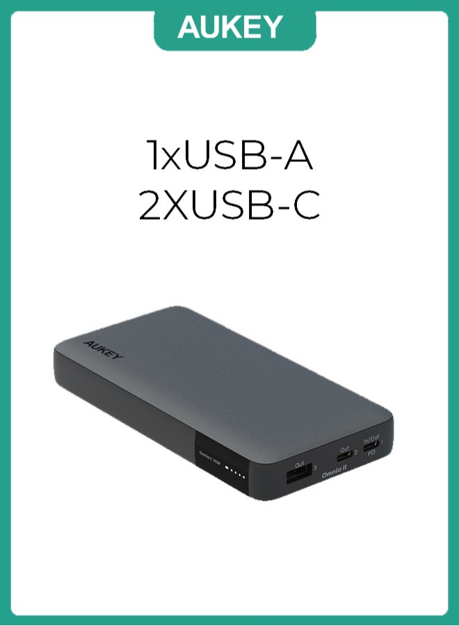 Aukey 20000 mAh Portable Power Bank with 30W PD Grey - Image 5