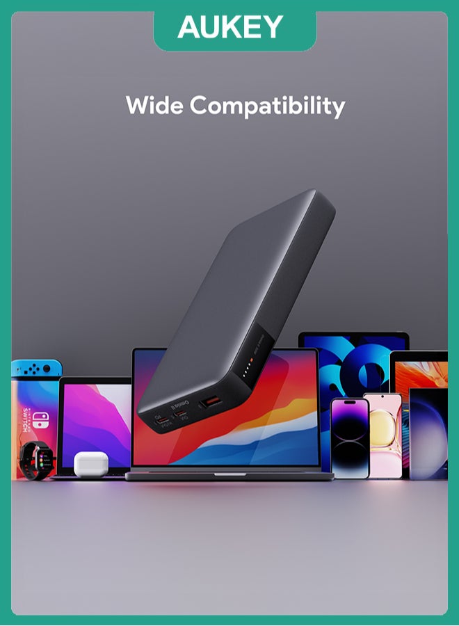 Aukey 20000 mAh Portable Power Bank with 30W PD Grey - Image 3