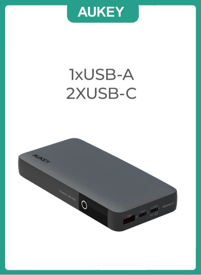 Aukey 20000 mAh Portable Power Bank With 65W PD Grey - Image 3
