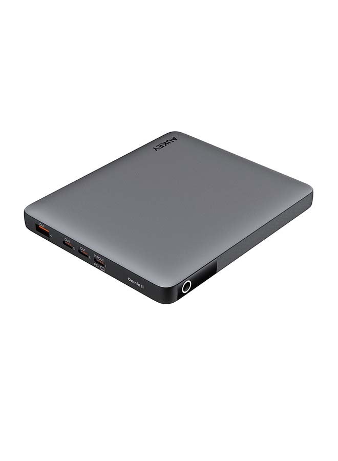 Aukey 20000 mAh AUKEY 100W 4-Port USB-C Power Bank (20,000mAh) – Fast Laptop Charger & Travel Power Hub for Phone, Tablet, and More Grey  - Image 1