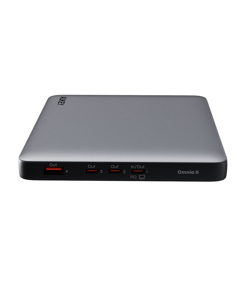 Aukey 20000 mAh AUKEY 100W 4-Port USB-C Power Bank (20,000mAh) – Fast Laptop Charger & Travel Power Hub for Phone, Tablet, and More Grey  - Image 2