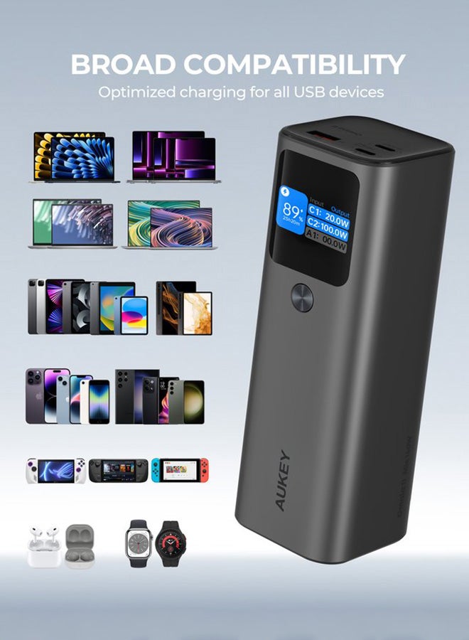 أوكي بطارية متنقل 27,600 ميللي أمبير بقدرة 140 واط رمادي 27600 mAh  - Image 3