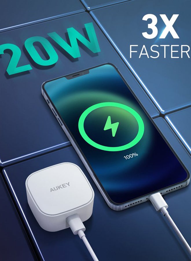 Aukey Minima 20W Compact PD Wall Charger PA-Y25 White  - Image 2