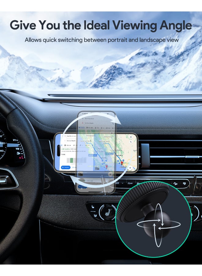 Aukey Qi2 Magnetic Fast Wireless Charging Phone Mount 15W Black - Image 5