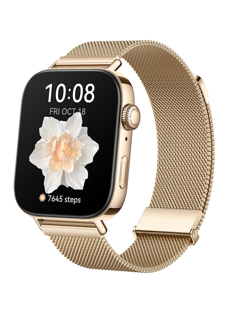 HUAWEI - WATCH Fit 3 Smartwatch, 1.82 inch AMOLED Display, Ultra Slim Design, Scientific Workout Coach, Upgraded Health Management, Compatible with iOS And Android Gold - Image 1
