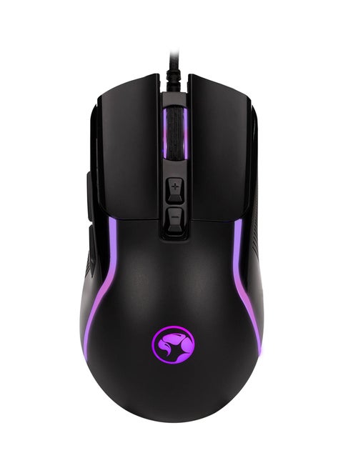 Gaming Mouse USB - 7 LED Colours, Adjustable up to 8000 DPI, Ergonomic Design, Gaming Grade Optical Sensor with 7 Programmable Buttons, Black  - M292-BK