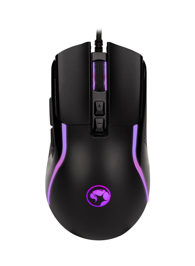 MARVO - Gaming Mouse USB - 7 LED Colours, Adjustable up to 8000 DPI, Ergonomic Design, Gaming Grade Optical Sensor with 7 Programmable Buttons, Black  - M292-BK - Image 1