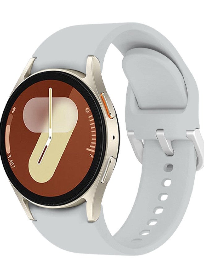MARGOUN Galaxy Watch 7 Strap 40mm 44mm,for Samsung Galaxy Watch FE Band 20mm Soft Silicone Sport Strap Women Men, No Gap Bracelet Wristbands Grey - Image 1
