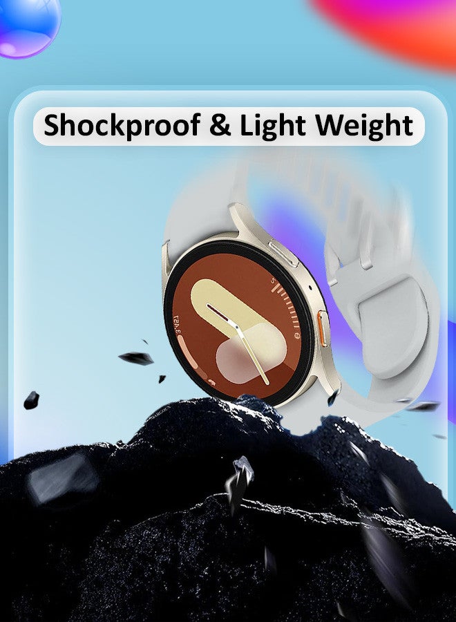 MARGOUN Galaxy Watch 7 Strap 40mm 44mm,for Samsung Galaxy Watch FE Band 20mm Soft Silicone Sport Strap Women Men, No Gap Bracelet Wristbands Grey - Image 4