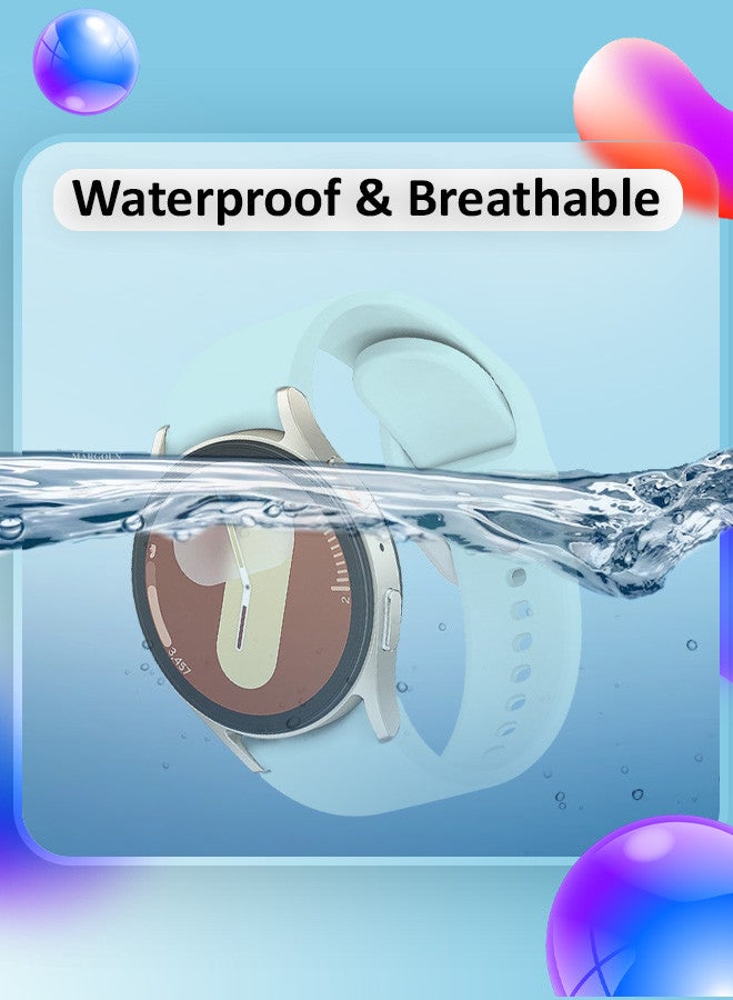 MARGOUN Galaxy Watch 7 Strap 40mm 44mm,for Samsung Galaxy Watch FE Band 20mm Soft Silicone Sport Strap Women Men,No Gap Bracelet Wristbands Light Blue - Image 3