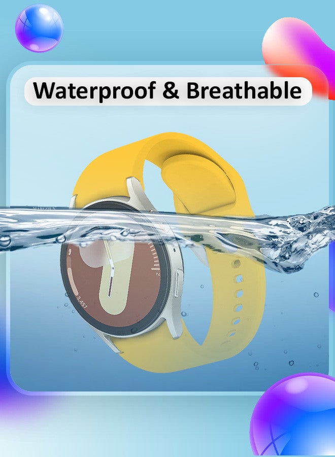 مارجون حزام ساعة جالاكسي 7 40 مم 44 مم، لحزام ساعة سامسونج جالاكسي ووتش FE 20 مم حزام رياضي ناعم من السيليكون للنساء والرجال، سوار بدون فجوة - Image 3