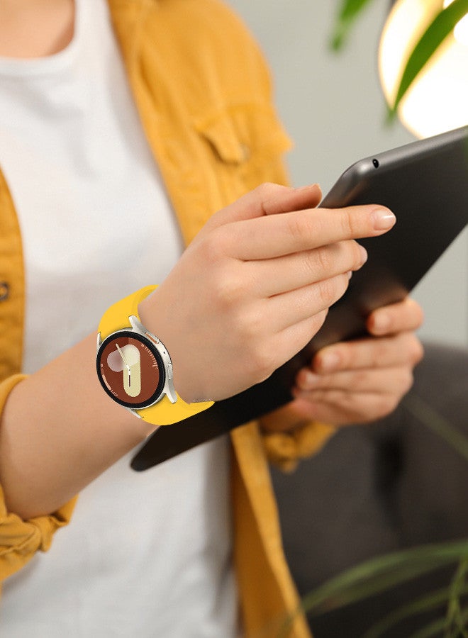 مارجون حزام ساعة جالاكسي 7 40 مم 44 مم، لحزام ساعة سامسونج جالاكسي ووتش FE 20 مم حزام رياضي ناعم من السيليكون للنساء والرجال، سوار بدون فجوة - Image 5