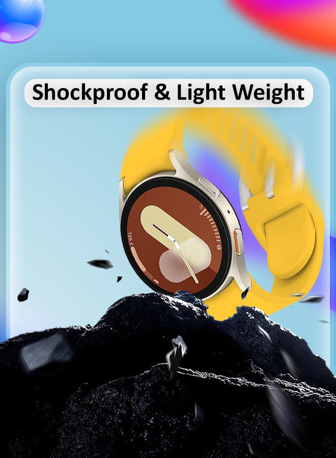 مارجون حزام ساعة جالاكسي 7 40 مم 44 مم، لحزام ساعة سامسونج جالاكسي ووتش FE 20 مم حزام رياضي ناعم من السيليكون للنساء والرجال، سوار بدون فجوة - Image 4