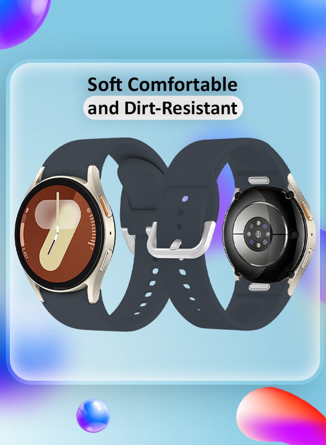 MARGOUN Galaxy Watch 7 Strap 40mm 44mm,for Samsung Galaxy Watch FE Band 20mm Soft Silicone Sport Strap Women Men,No Gap Bracelet Wristbands Dark Grey - Image 2
