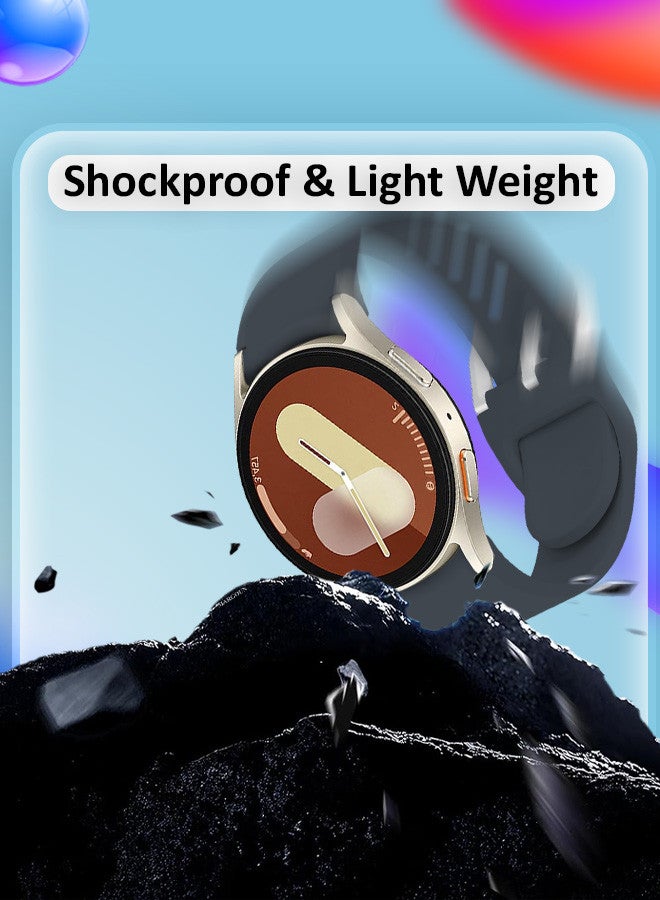 MARGOUN Galaxy Watch 7 Strap 40mm 44mm,for Samsung Galaxy Watch FE Band 20mm Soft Silicone Sport Strap Women Men,No Gap Bracelet Wristbands Dark Grey - Image 4