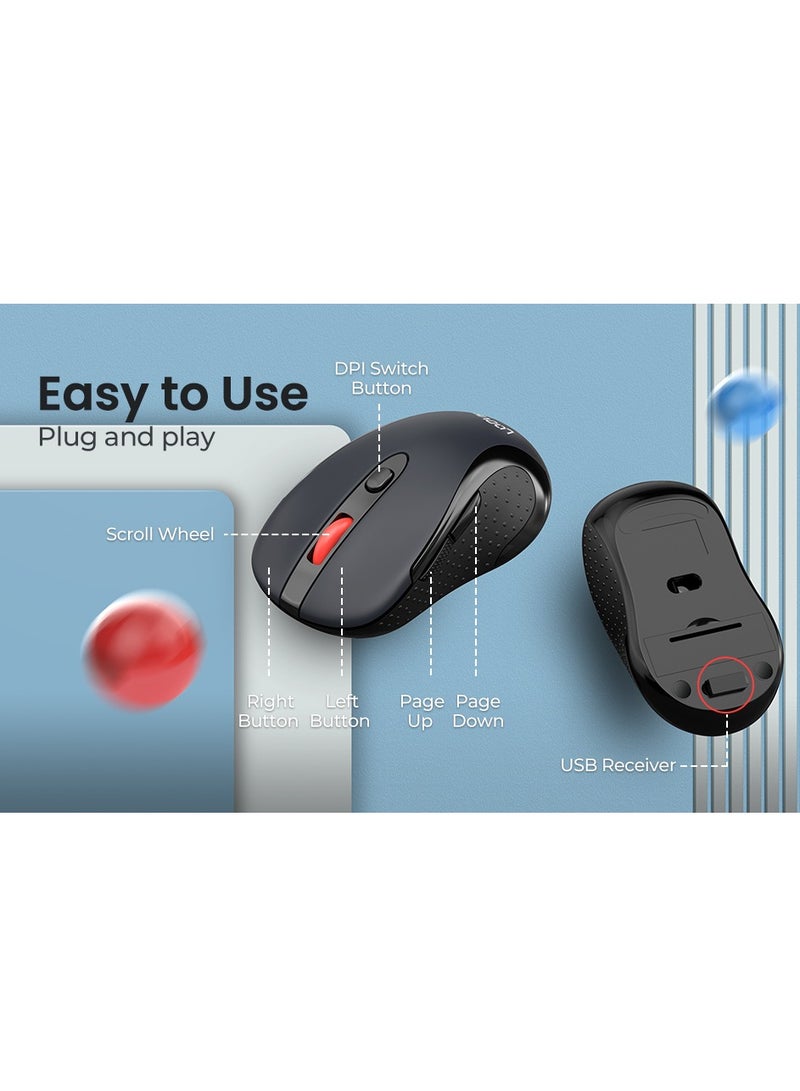 REDRAGON BM-2638 2.4G Wireless Mouse - 2,400 DPI (Blue) Blue  - Image 5