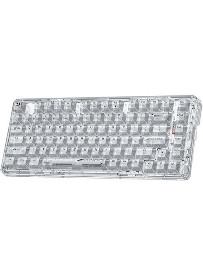REDRAGON K649 ELF PRO 78% Gasket Wireless 2.4GHz/Bluetooth/Wired Tri-Mode RGB Mechanical Keyboard Upgraded Socket, Sound Absorbing Foams, Translucent Custom Switch  - Image 1