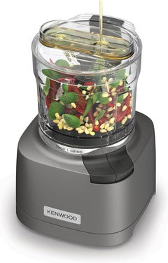 كينوود KENWOOD 2-in-1 Chopper + Grinder 1000W Powerful Metal Grinder and Electric Chopper with Eversharp Quadblades, Dripper Pro, Spatula for Wet & Dry Chopping & Grinding CHP80.000SI Grey 0.5 L 1000 W CHP80.000SI Grey  - Image 2