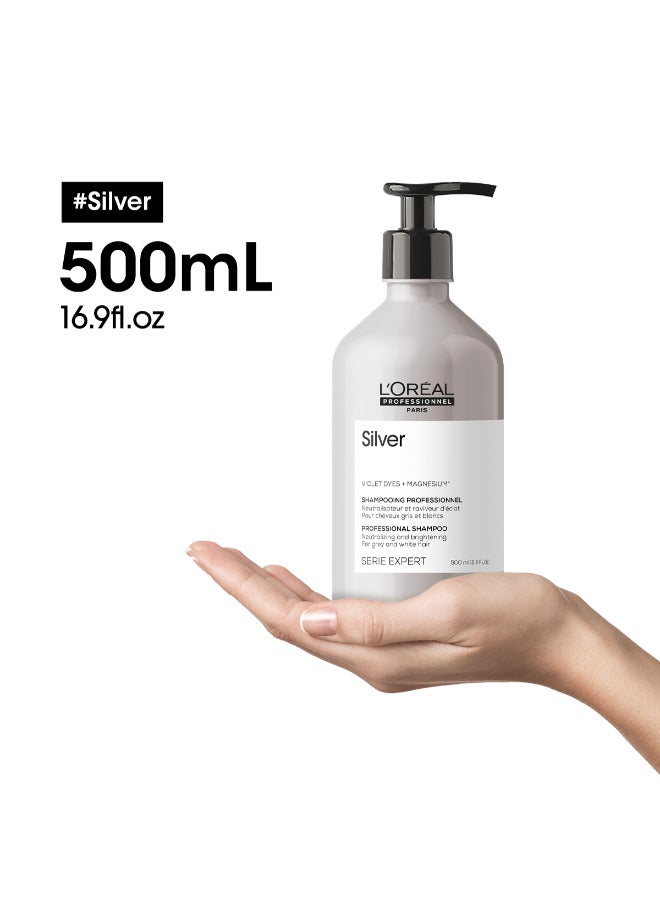 L'Oréal Professionnel Silver Shampoo For Grey, White Or Light Blonde Hair 500Ml  - Image 5