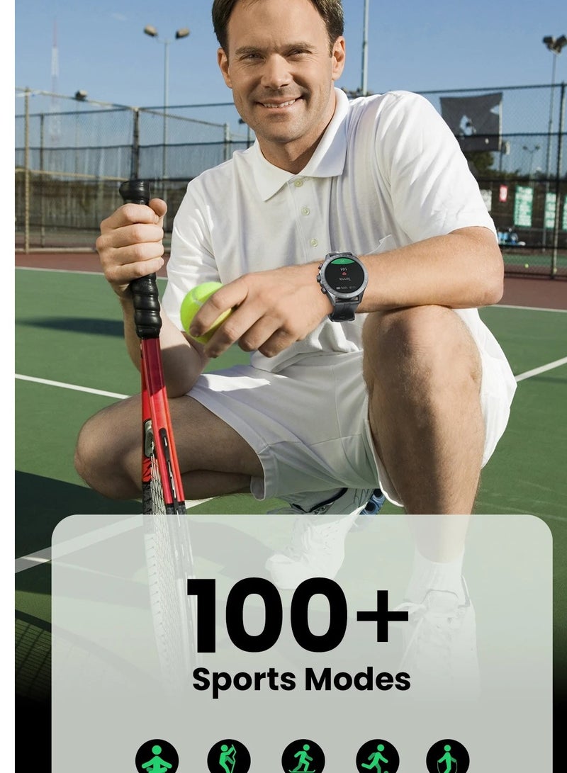 Haylou 300 mAh Smart Watch 1.43" AMOLED Display Smart Watch for Men SpO2 Heart Rate Monitor 20 Days Endurance Smartwatch IP68 Waterproof Fitness Watch for Android iOS Phones Black - Image 3