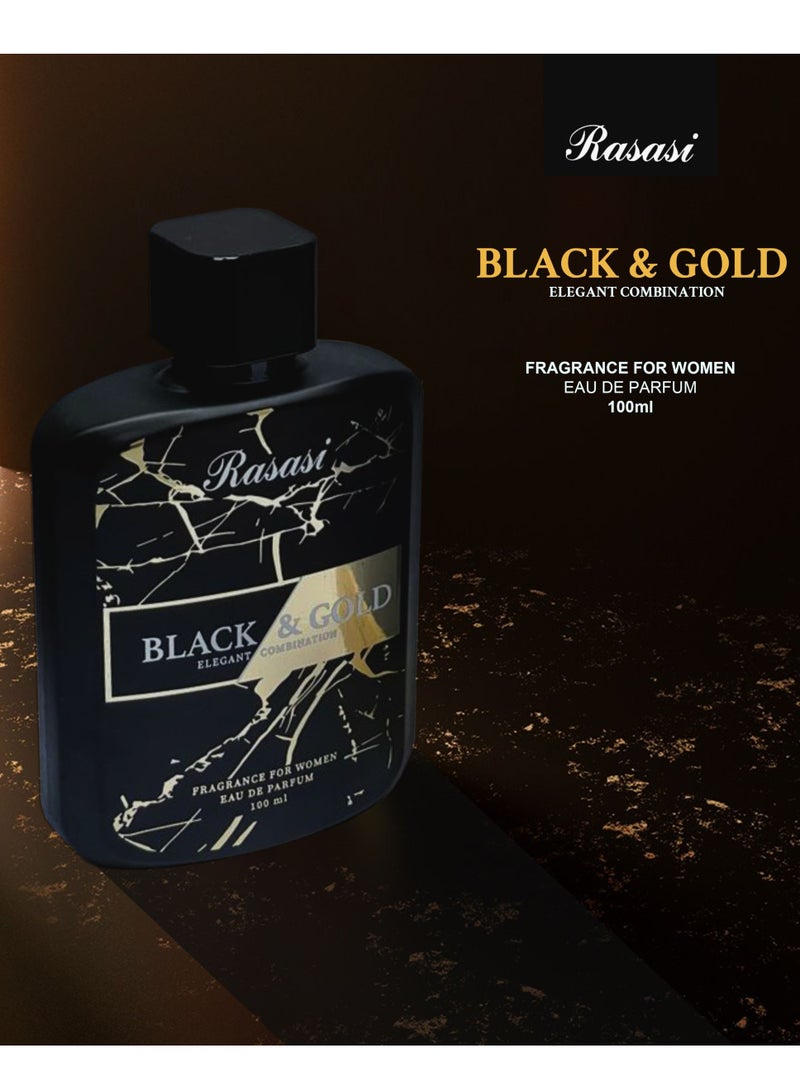 رصاصي - عطر بلاك اند جولد للنساء او دي بارفان 100 مل - Image 1