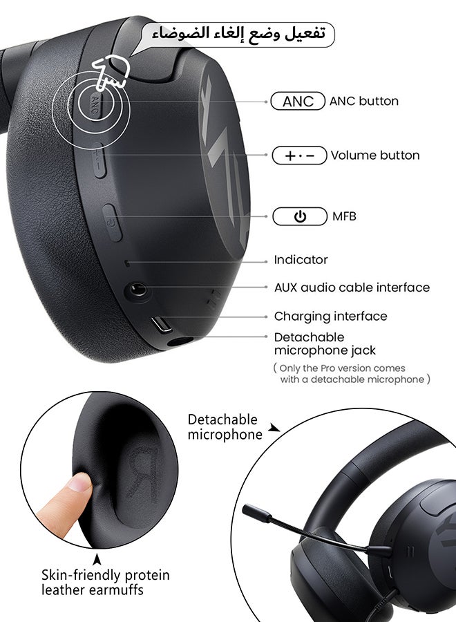 Haylou - S30Pro Wireless Bluetooth 5.4 Headphones 43dB Adaptive Noise Cancelling Headsets 40mm Driver 80H Playtime Earphones Dark Blue - Image 1