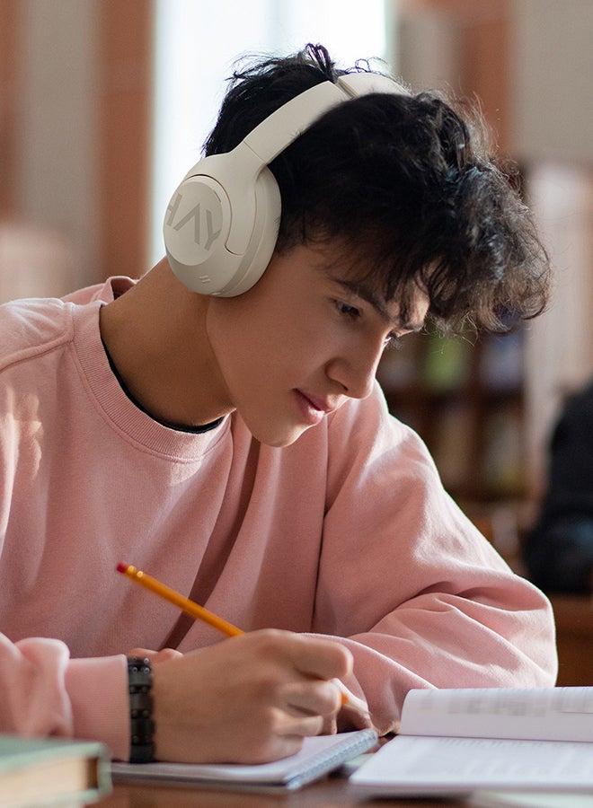 Haylou - S30Pro Wireless Bluetooth 5.4 Headphones 43dB Adaptive Noise Cancelling Headsets 40mm Driver 80H Playtime Earphones Off White - Image 1