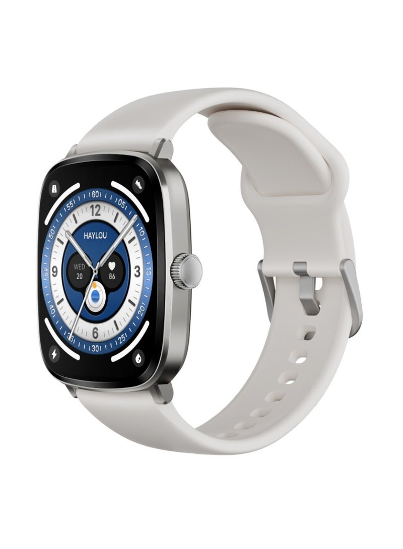 Haylou 300 mAh Smart Watch 300mAh 2.01'' AMOLED Smart Watches for Men Women with 150+Sport Modes, Fitness Tracker with Heart Rate Blood Oxygen Sleep Monitor IP68 Waterproof Fitness Watch for Android iOS Phones Sliver - Image 1