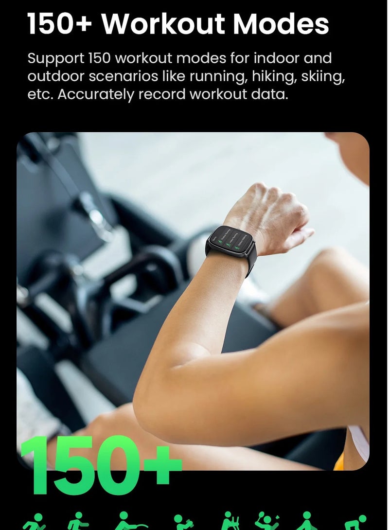 Haylou 300 mAh Smart Watch 300mAh 2.01'' AMOLED Smart Watches for Men Women with 150+Sport Modes, Fitness Tracker with Heart Rate Blood Oxygen Sleep Monitor IP68 Waterproof Fitness Watch for Android iOS Phones Sliver - Image 2