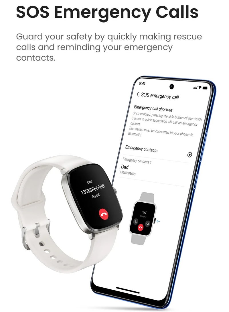 Haylou 300 mAh Smart Watch 300mAh 2.01'' AMOLED Smart Watches for Men Women with 150+Sport Modes, Fitness Tracker with Heart Rate Blood Oxygen Sleep Monitor IP68 Waterproof Fitness Watch for Android iOS Phones Sliver - Image 3