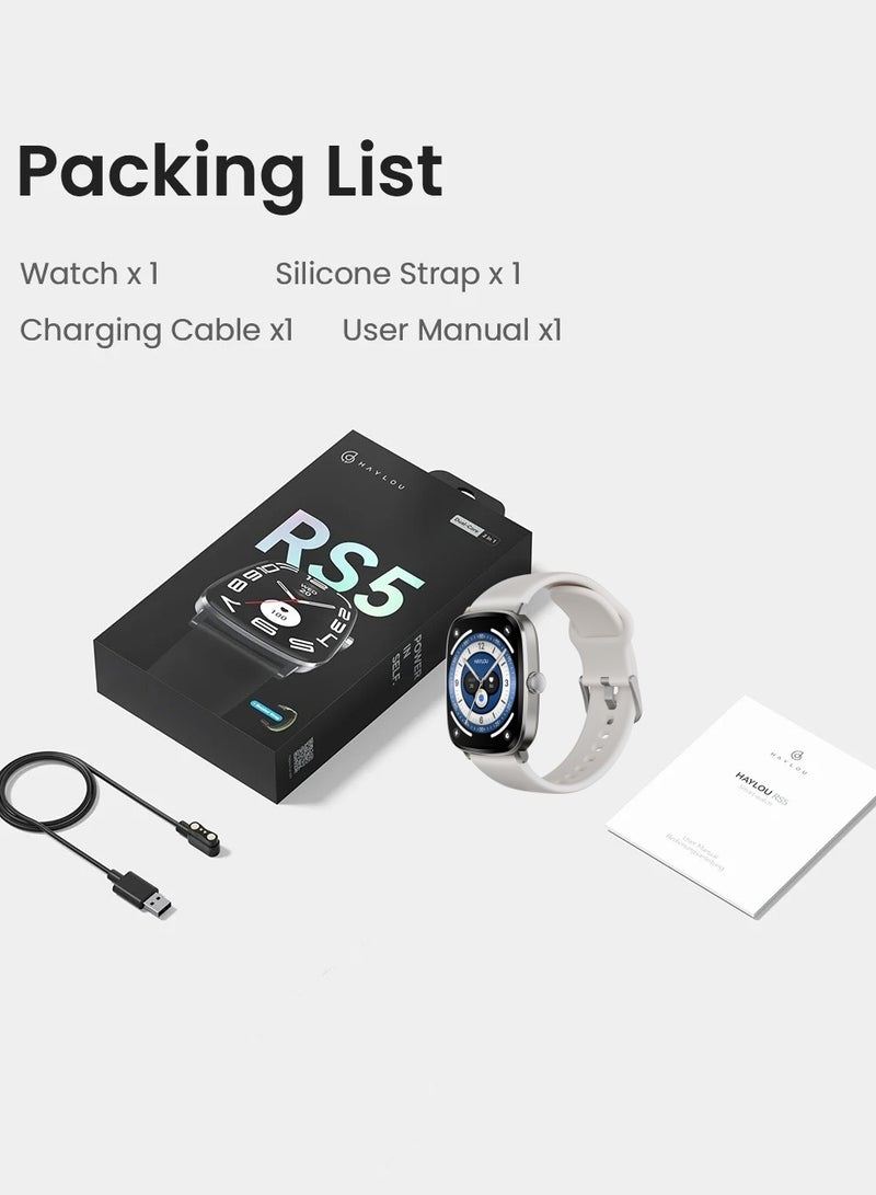 Haylou 300 mAh Smart Watch 300mAh 2.01'' AMOLED Smart Watches for Men Women with 150+Sport Modes, Fitness Tracker with Heart Rate Blood Oxygen Sleep Monitor IP68 Waterproof Fitness Watch for Android iOS Phones Sliver - Image 5