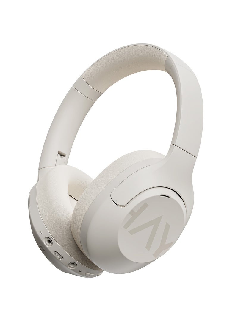 Haylou S30 Pro Wireless Bluetooth 5.4 Headphones 43dB Adaptive Noise On-Ear Headphones Cancelling Headsets 40mm Driver 80H Playtime Earphones White  - Image 1