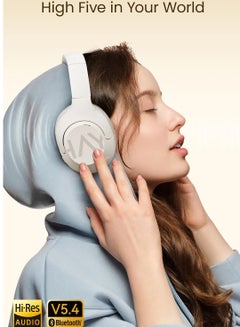 Haylou S30 Pro Wireless Bluetooth 5.4 Headphones 43dB Adaptive Noise On-Ear Headphones Cancelling Headsets 40mm Driver 80H Playtime Earphones White  - Image 2