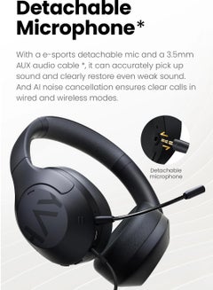 Haylou S30 Pro Wireless Bluetooth 5.4 Headphones 43dB Adaptive Noise On-Ear HeadphonesCancelling Headsets 40mm Driver 80H Playtime Earphones Blue  - Image 5